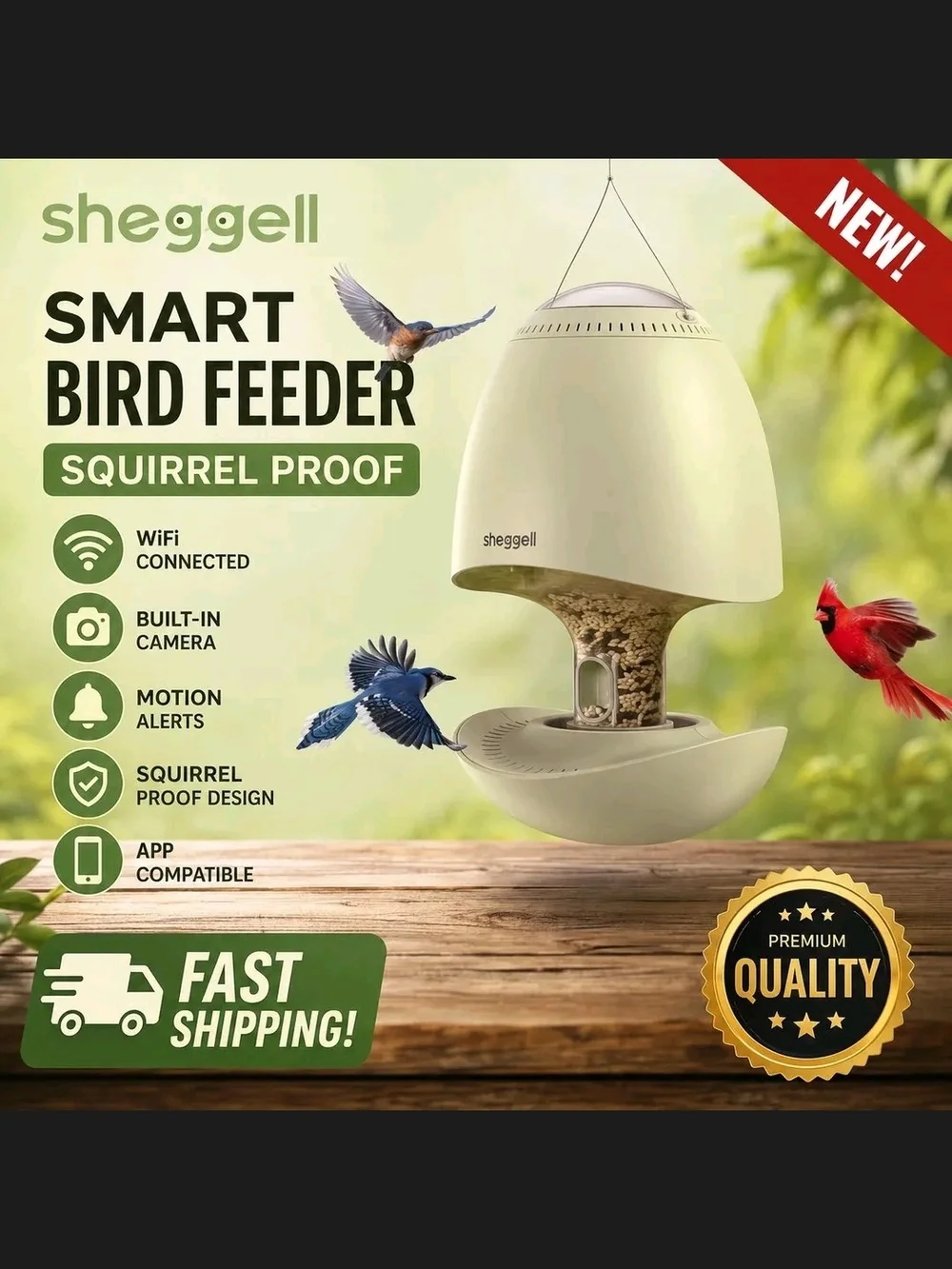 Smart Squirrel-Proof Bird Feeder Factory Sealed